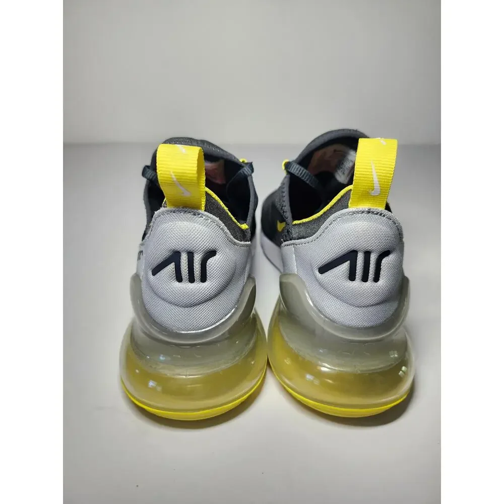 Nike Kids’ Air Max 270 Black Yellow Sz 5.5Y Mesh Athletic Sneaker